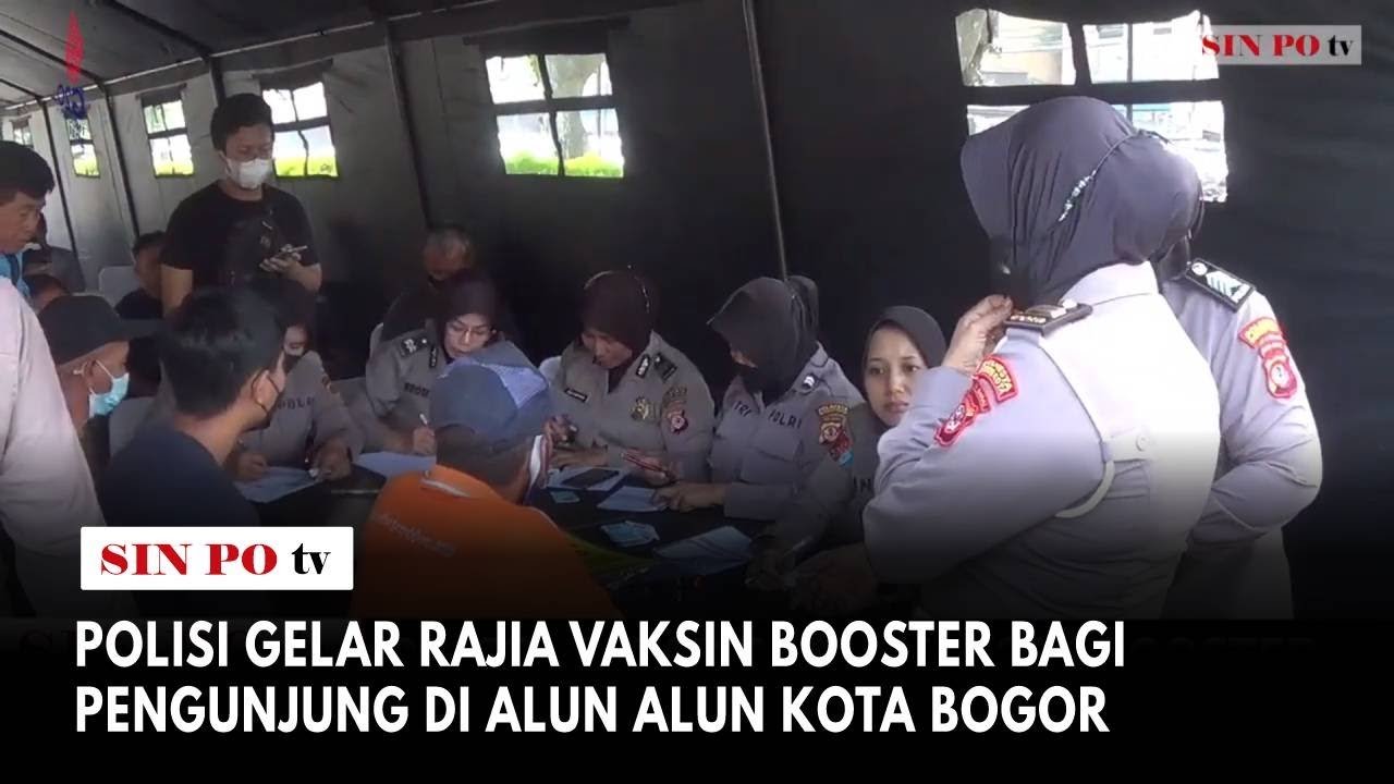 Polisi Gelar Rajia Vaksin Booster Bagi Pengunjung Di Alun Alun Kota Bogor