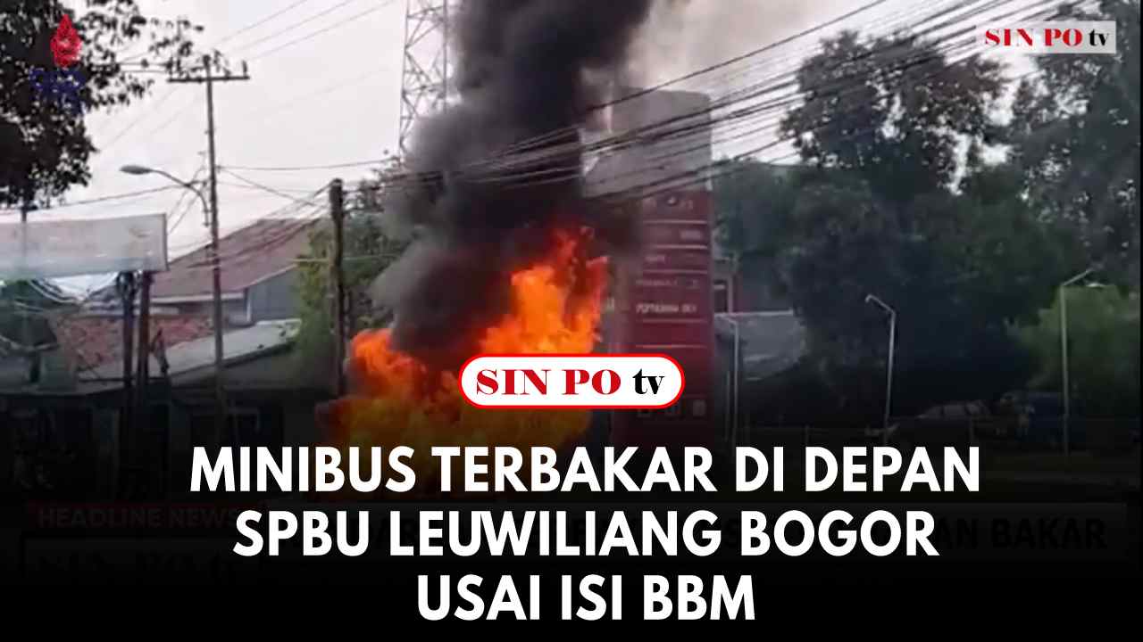 Minibus Terbakar Di Depan SPBU Leuwiliang Bogor Usai Isi BBM