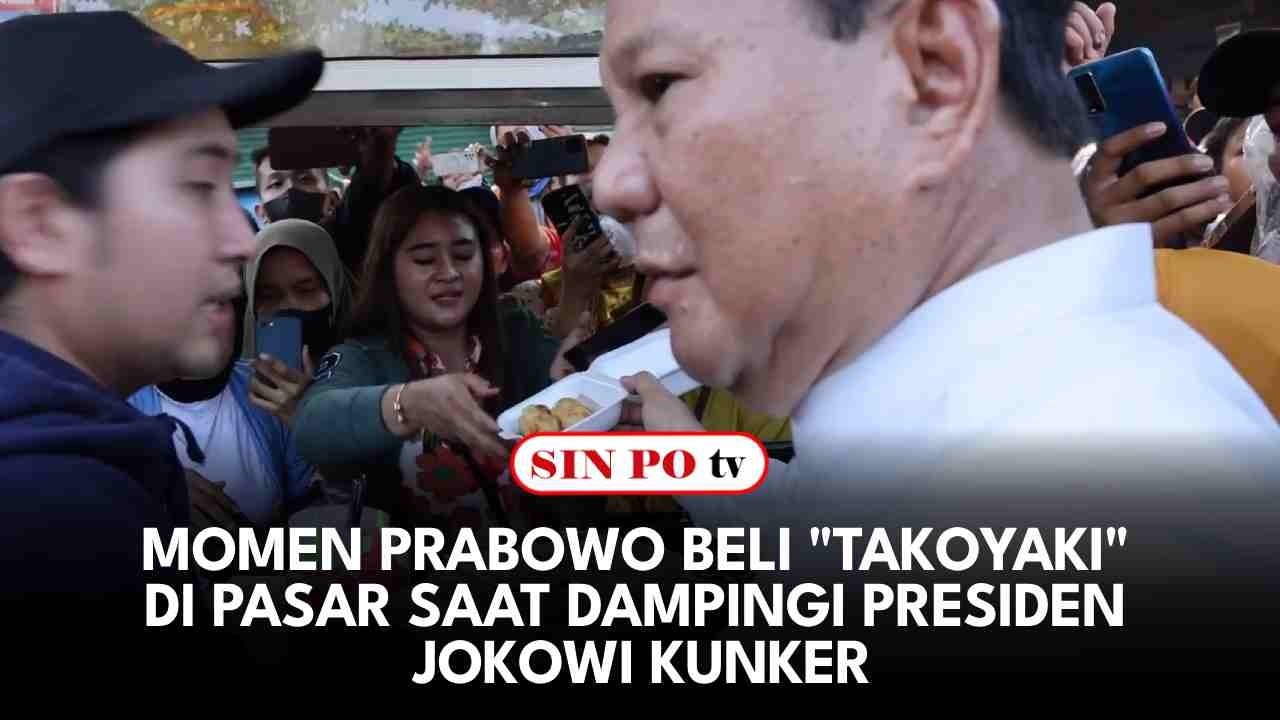 Momen Prabowo Beli "Takoyaki" di Pasar Saat Dampingi Presiden Jokowi Kunker