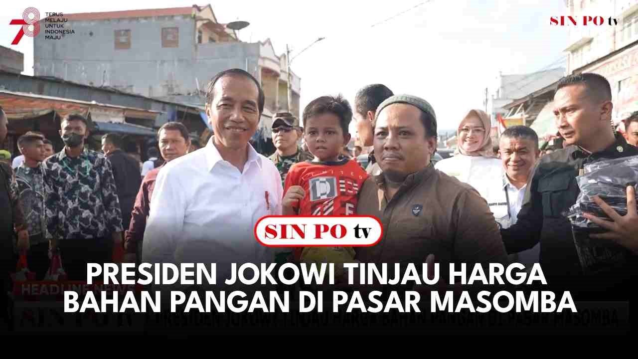 Presiden Jokowi Tinjau Harga Bahan Pangan Di Pasar Masomba