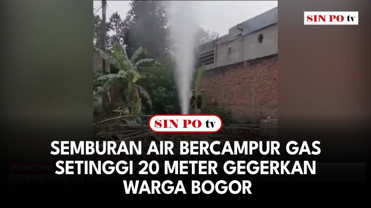Semburan Air Bercampur Gas Setinggi 20 Meter Gegerkan Warga Bogor
