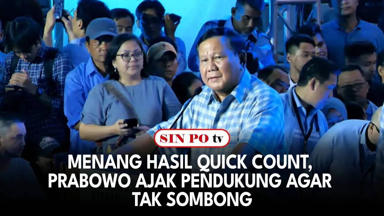 Menang Hasil Quick Count, Prabowo Ajak Pendukung Agar Tak Sombong