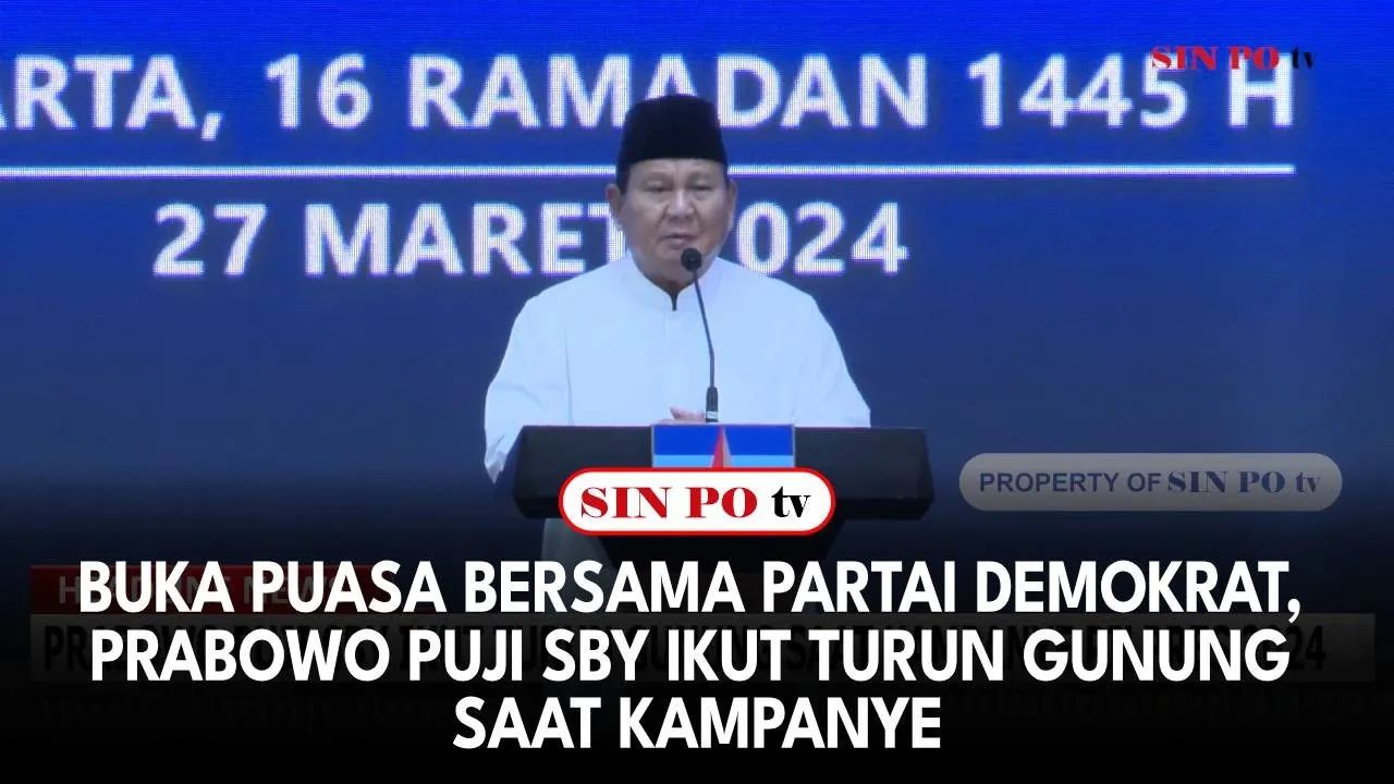 Buka Puasa Bersama Partai Demokrat, Prabowo Puji SBY Ikut Turun Gunung Saat Kampanye