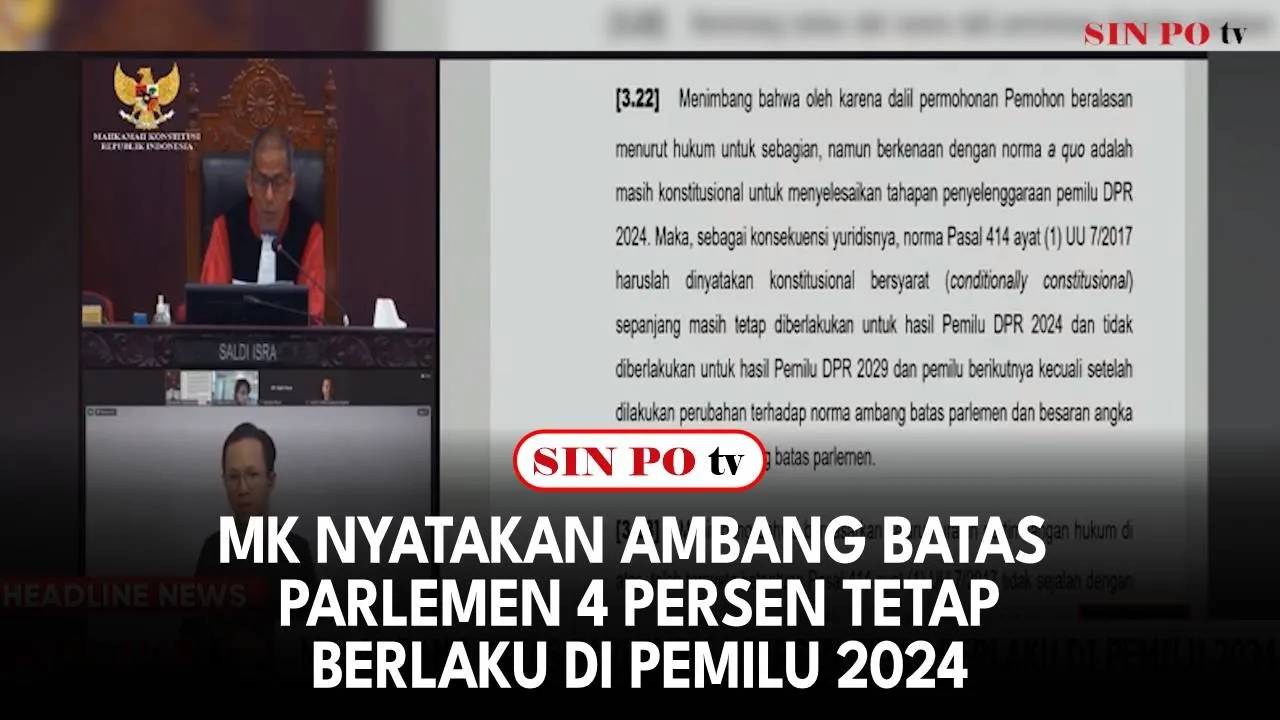 MK Nyatakan Ambang Batas Parlemen 4 Persen Tetap Berlaku Di Pemilu 2024